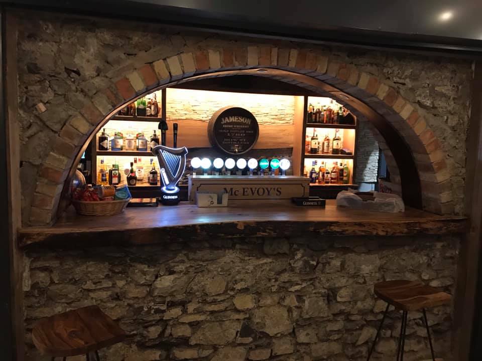 Arched bar in McEvoy's, Newcastle, Dublin 